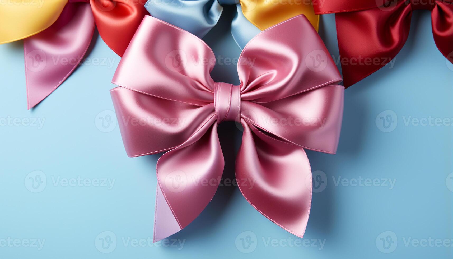 AI generated Celebration of love gift wrapped in elegant pink satin generated by AI photo