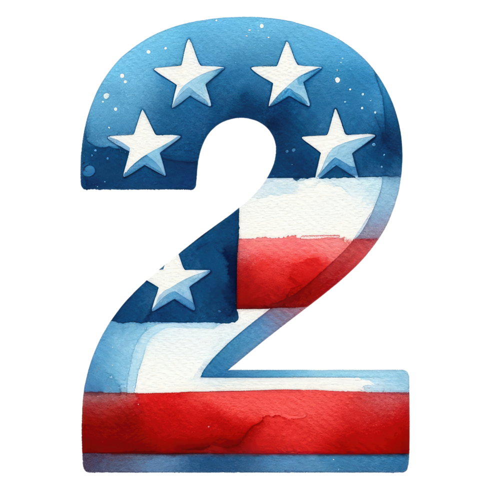 AI generated Watercolor American Flag Number Two. png
