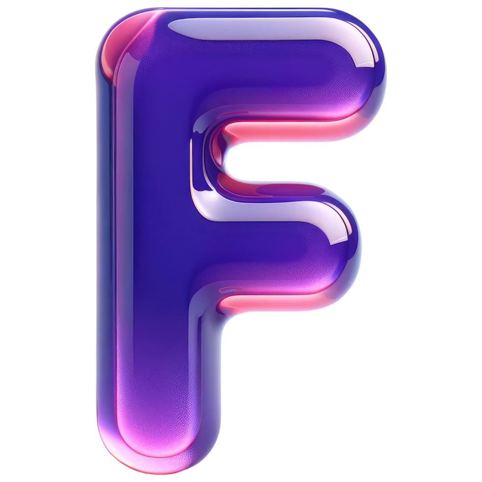 AI generated Glossy Purple Letter F png