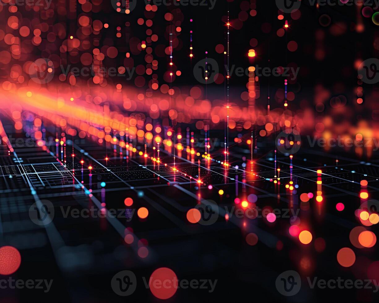 AI generated Futuristic 3d diagram graph background. Technology background. photo