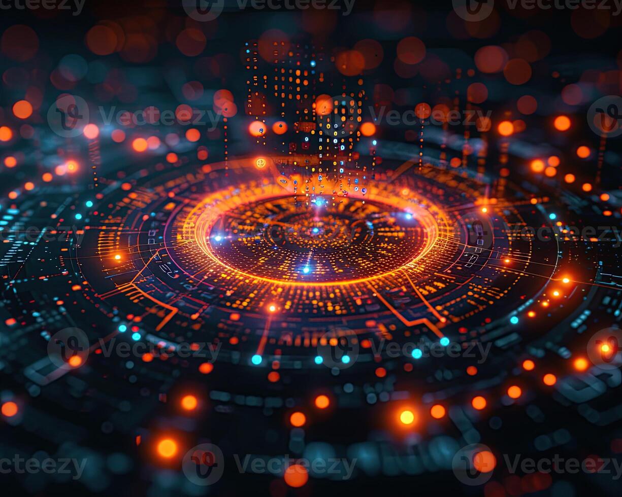 AI generated Futuristic 3d diagram graph background. Technology background. photo