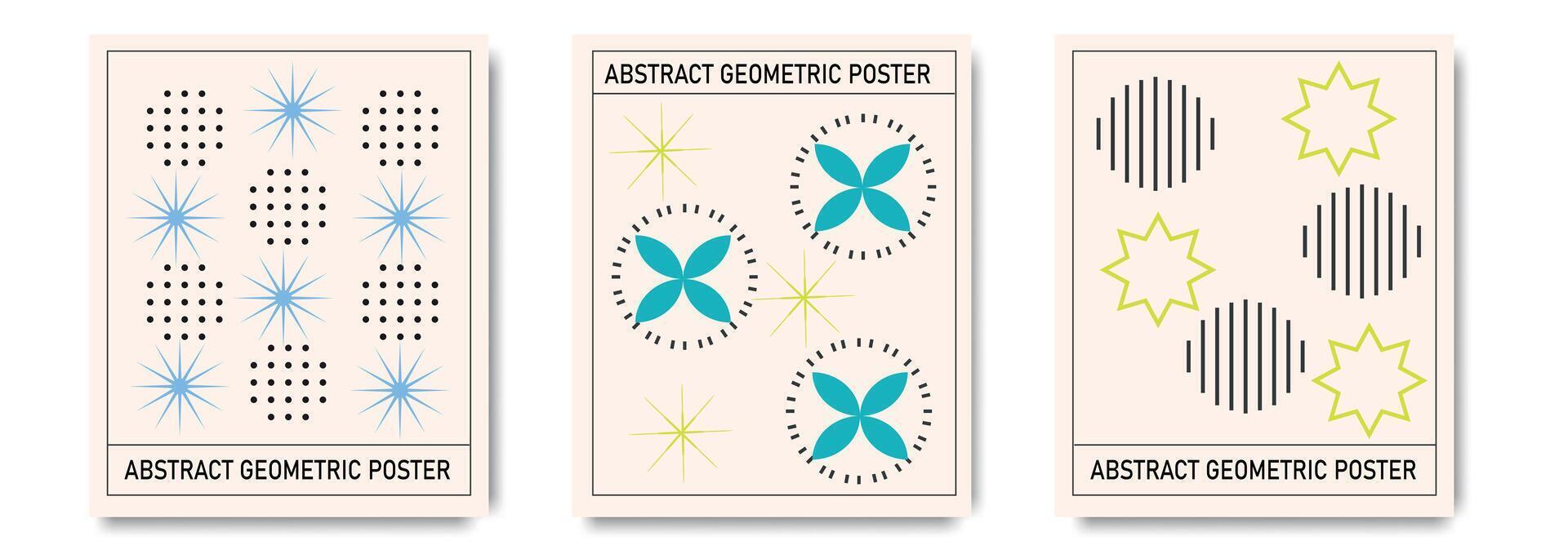 conjunto de resumen geométrico antecedentes. brutalista vertical póster. mínimo monocromo suizo diseño estético. vector