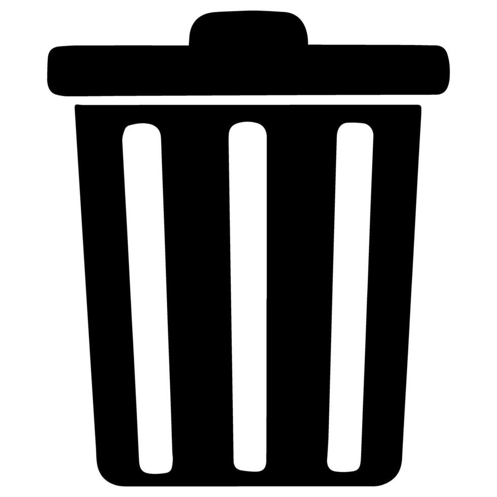 Illustration trash can icon vector