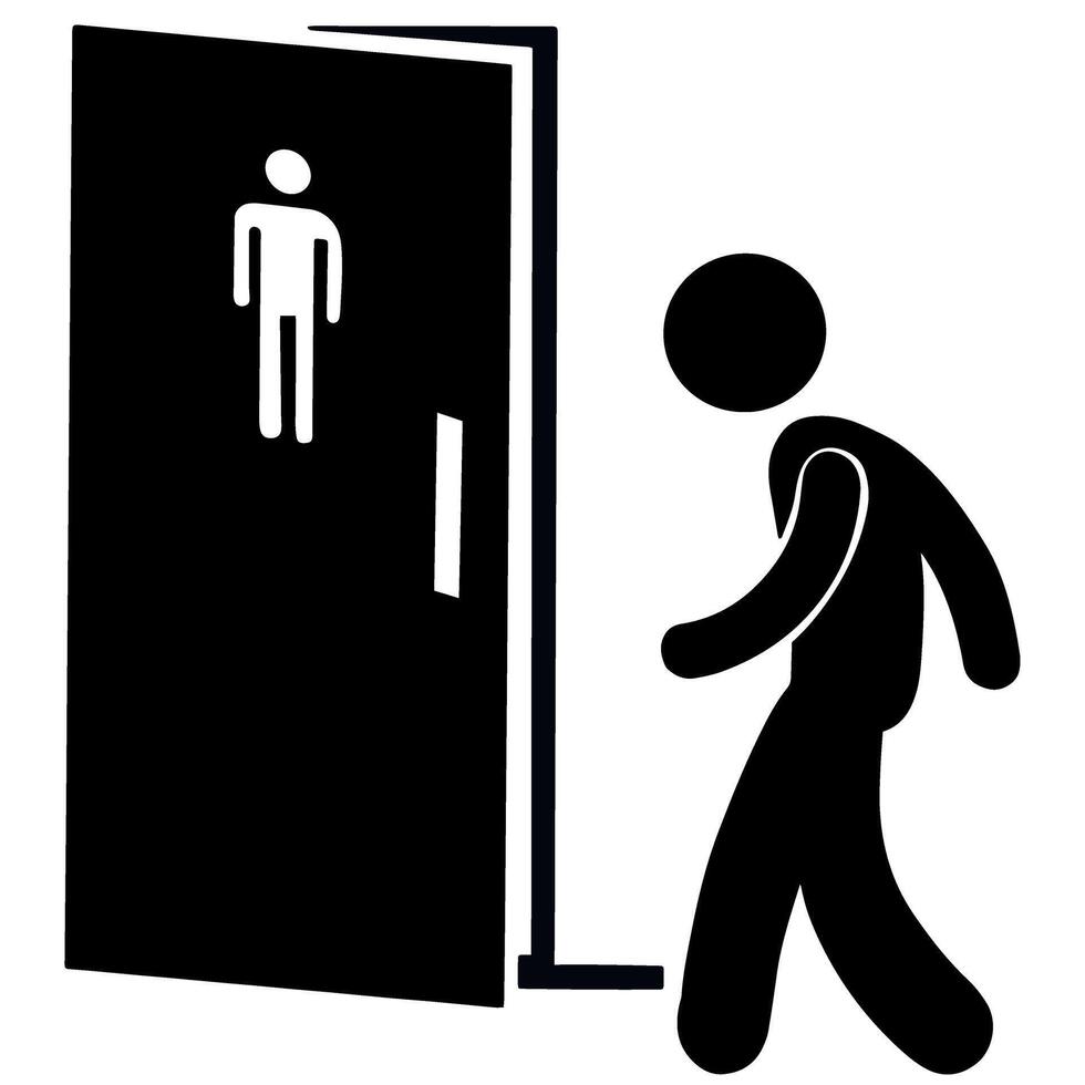 Vector illustration man toilet icon sign