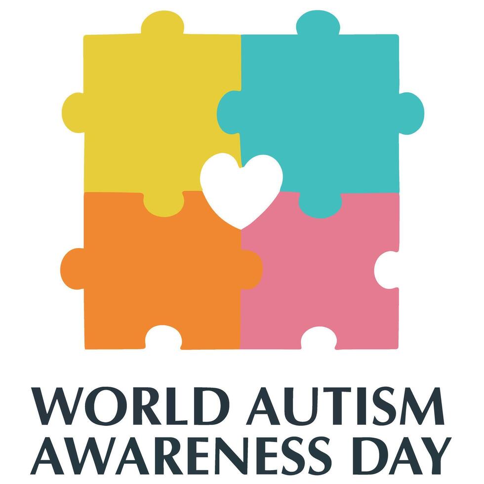 Autism day puzzle design vector illustration