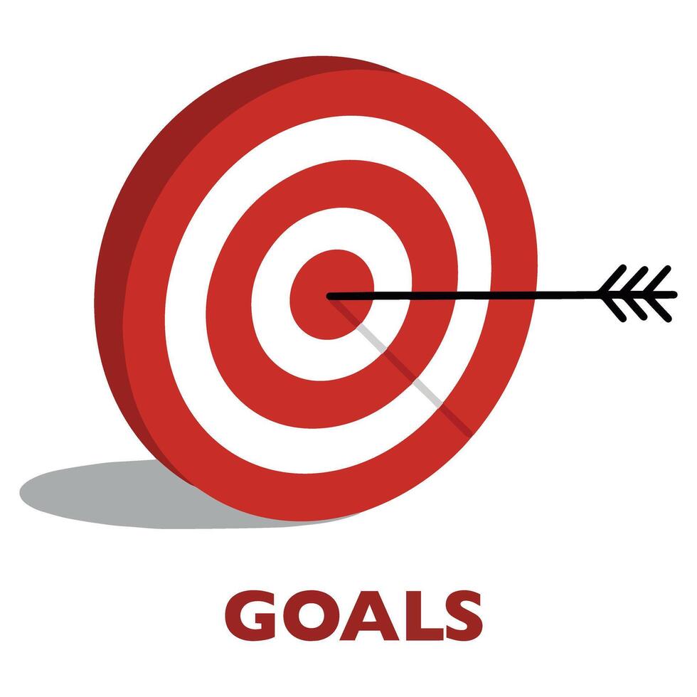 Vector illustration target red aim prefect hit target goal icon for bussiness