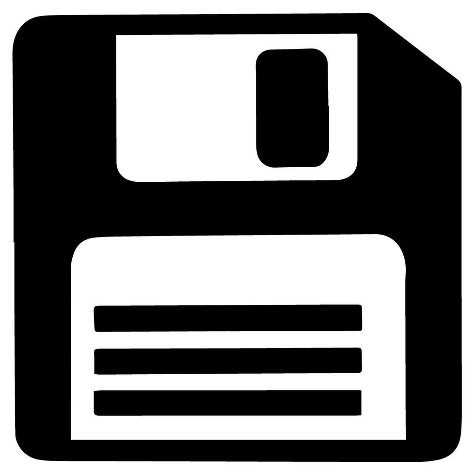 vector disquete negro icono salvar botón ilustración para negocios