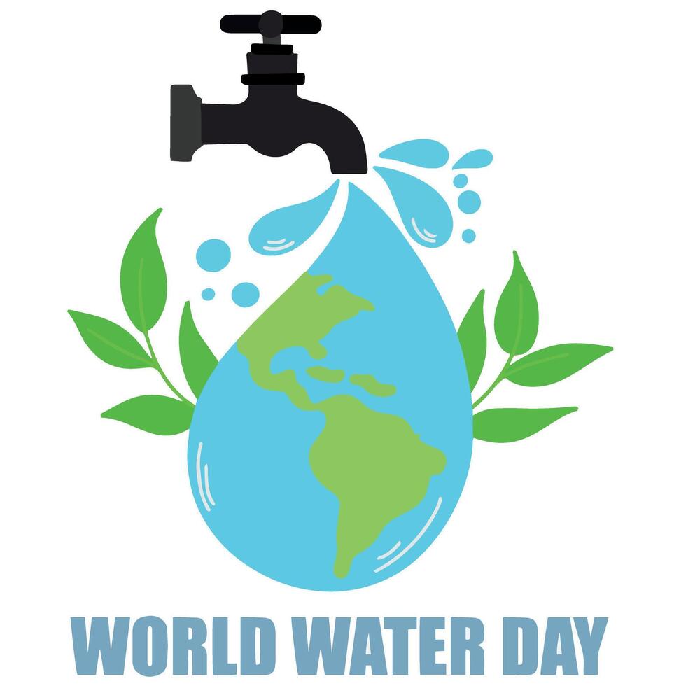 Vector aesthetic world water day illustration