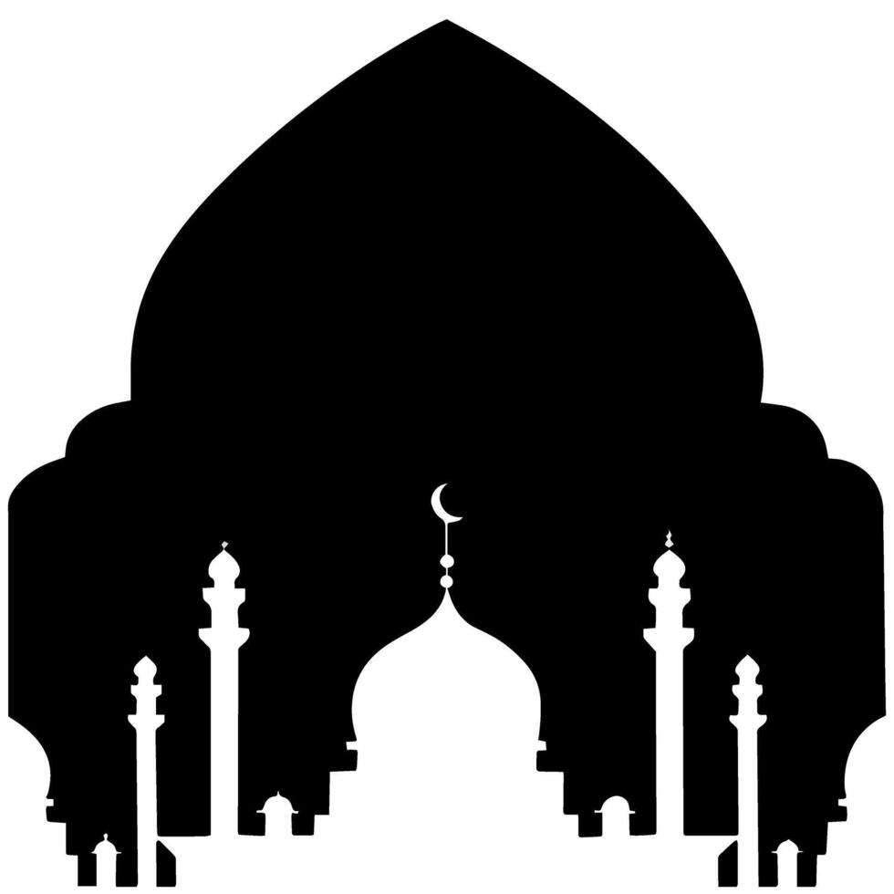 Vector simple silhouette mosque sign ramadan kareem illustration