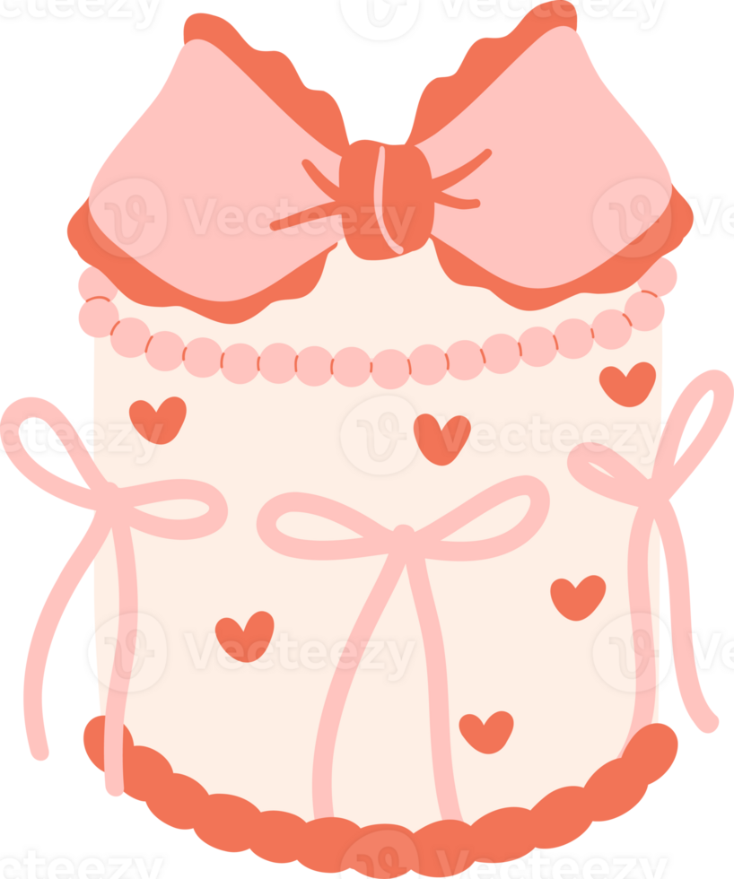 Coquette cake, vintage retro cake png