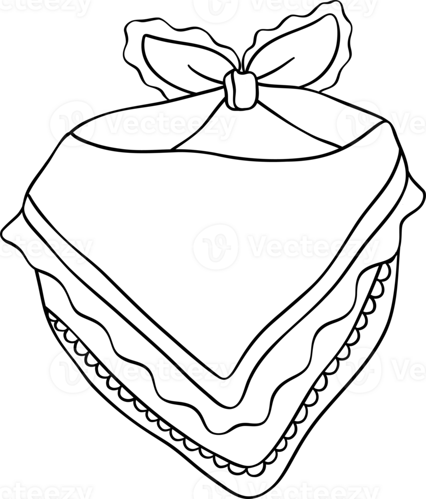 Coquette cowgirl bandana outline for coloring png