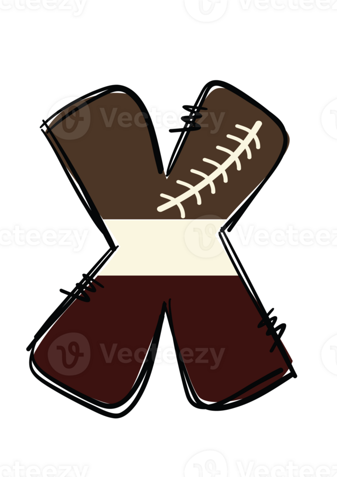 Unique Sports Themed American Football Alphabet Letters Doddle Style for Personal and Commercial Use - Customizable Doodle Patch Letters in Soft Yellow, Brown, and White Colors. png
