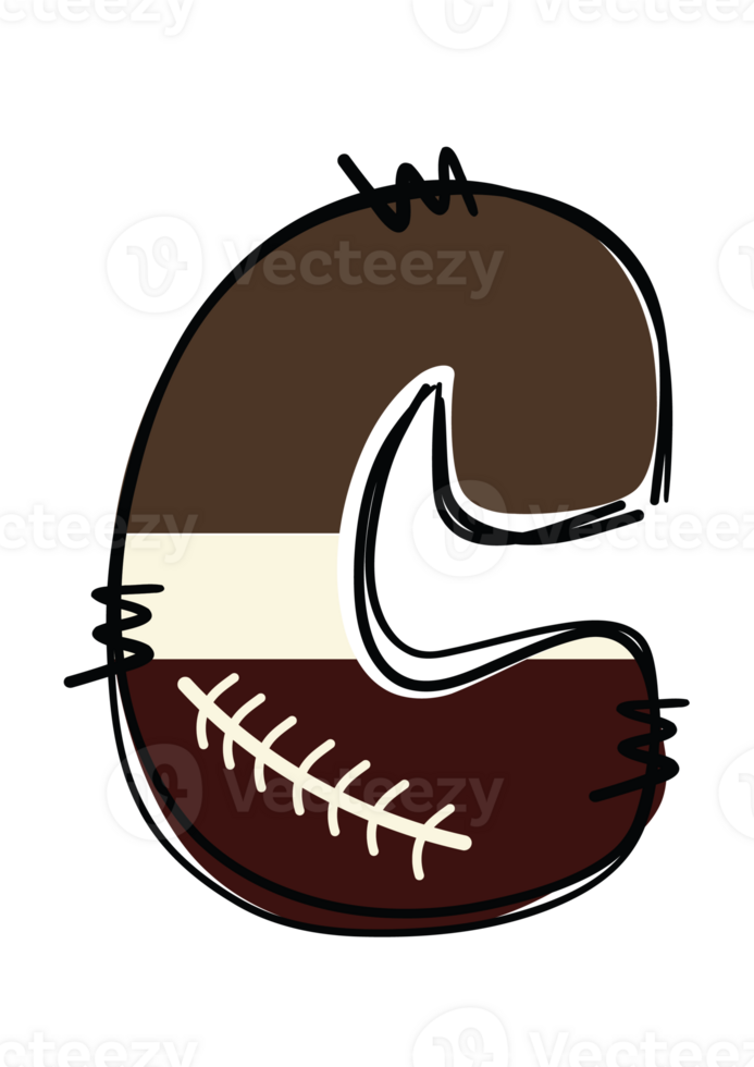 Unique Sports Themed American Football Alphabet Letters Doddle Style for Personal and Commercial Use - Customizable Doodle Patch Letters in Soft Yellow, Brown, and White Colors. png