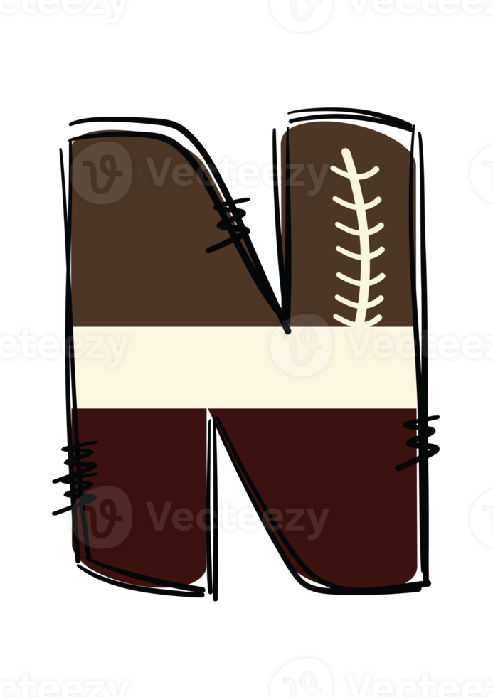 Unique Sports Themed American Football Alphabet Letters Doddle Style for Personal and Commercial Use - Customizable Doodle Patch Letters in Soft Yellow, Brown, and White Colors. png