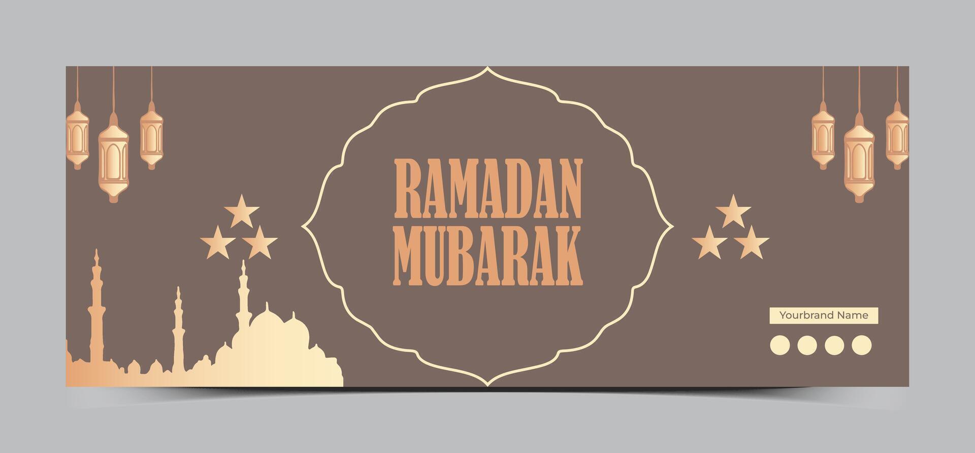 Ramadan Mubarak social media cover design template vector