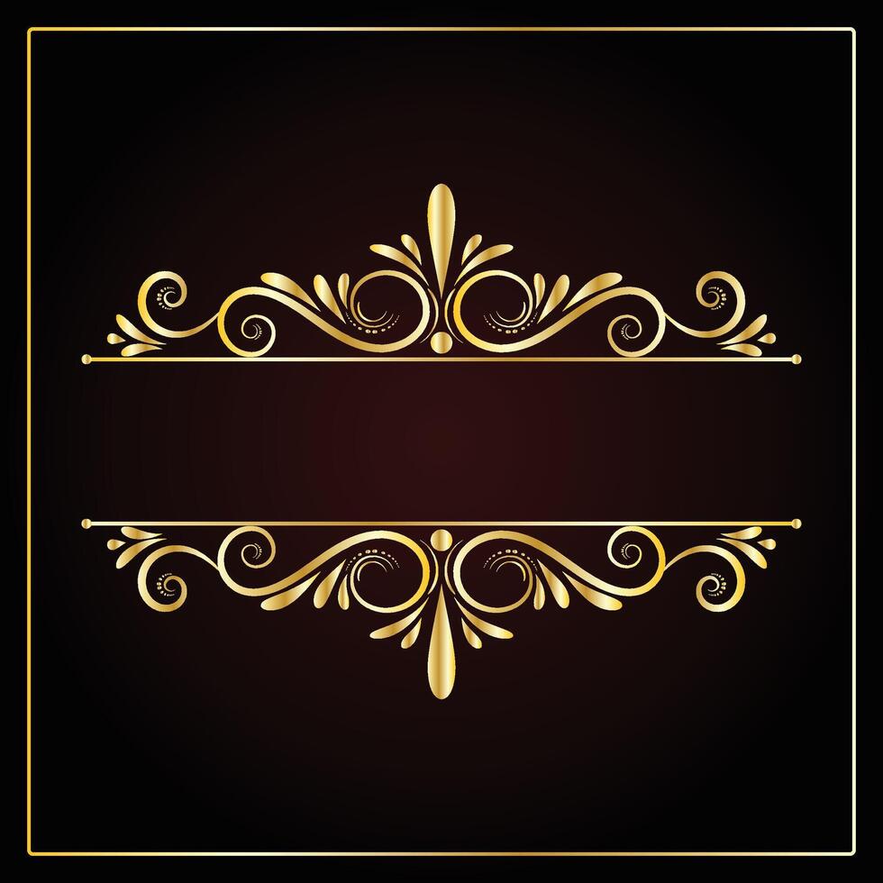 Luxury floral vintage title frame swirl for text border transparent background wedding invitation card vector