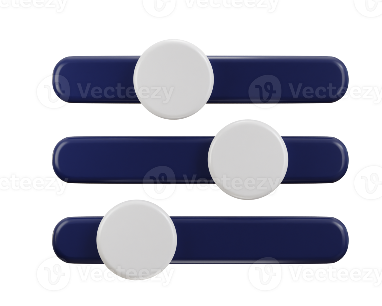 slider adjust icon concept on music volume adjustment icon 3d render png