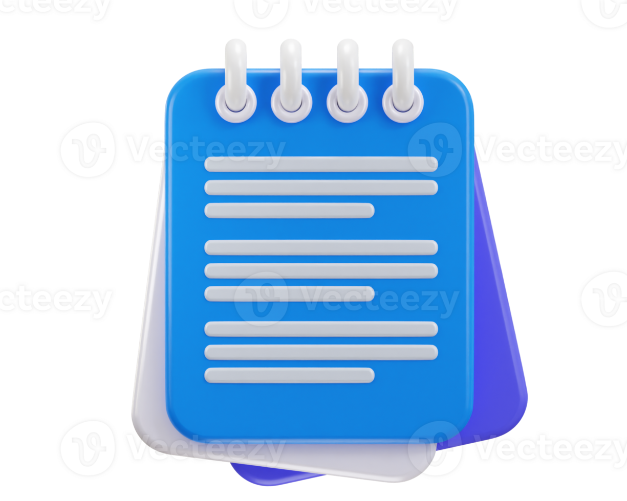 Assignment icon on clipboard, notebook, document paper board icon 3d render png