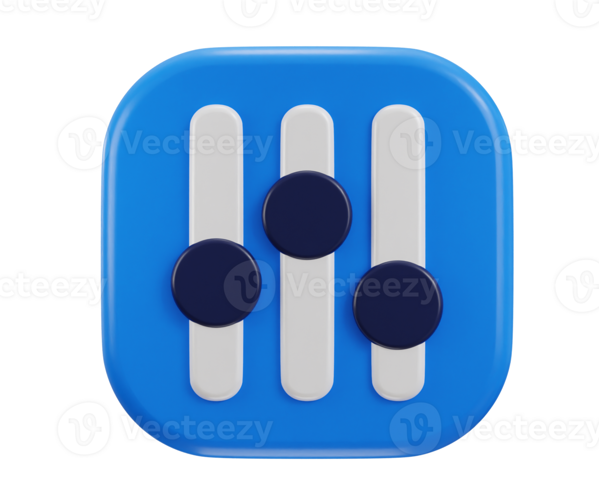 music volume equalizer icon 3d render png