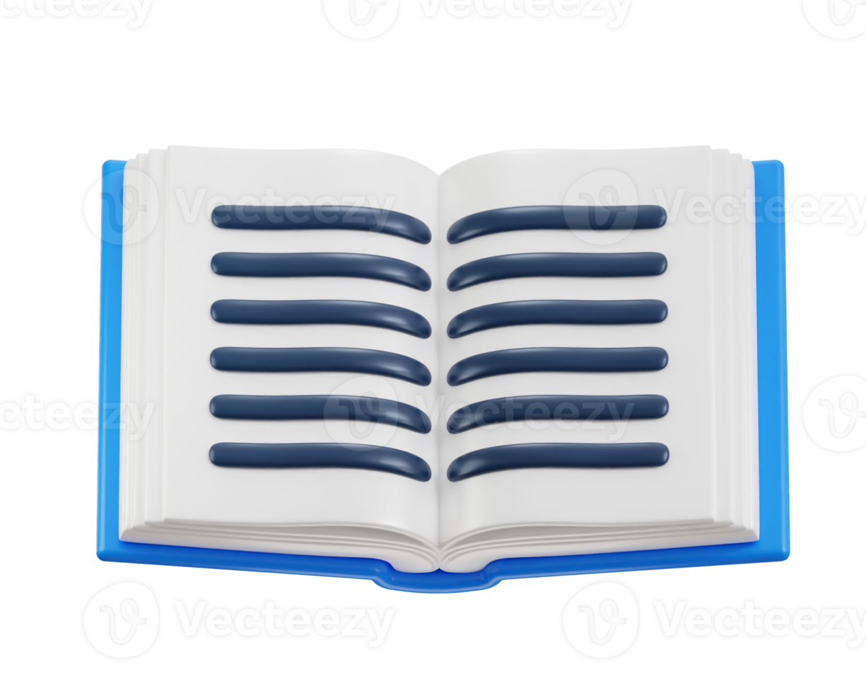 3d reading book icon concept of education icon illustration png