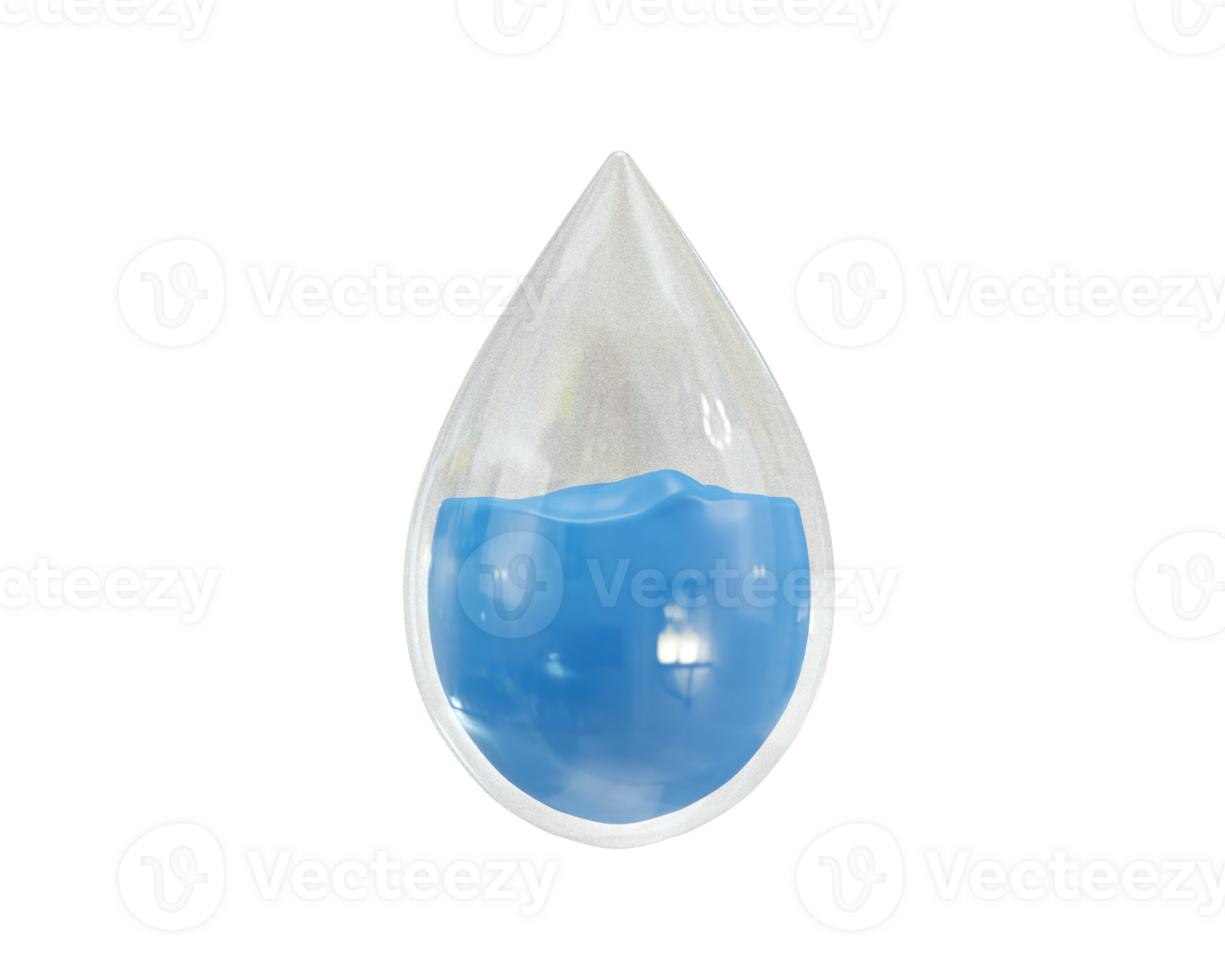 water drop 3d icon illustration png