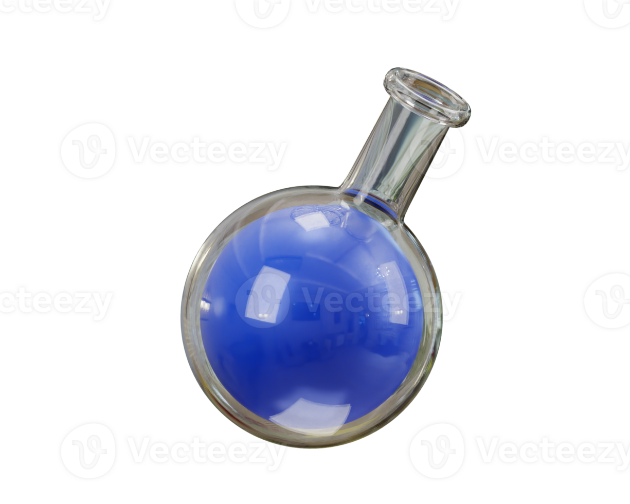 chemical glass flask icon 3d render png
