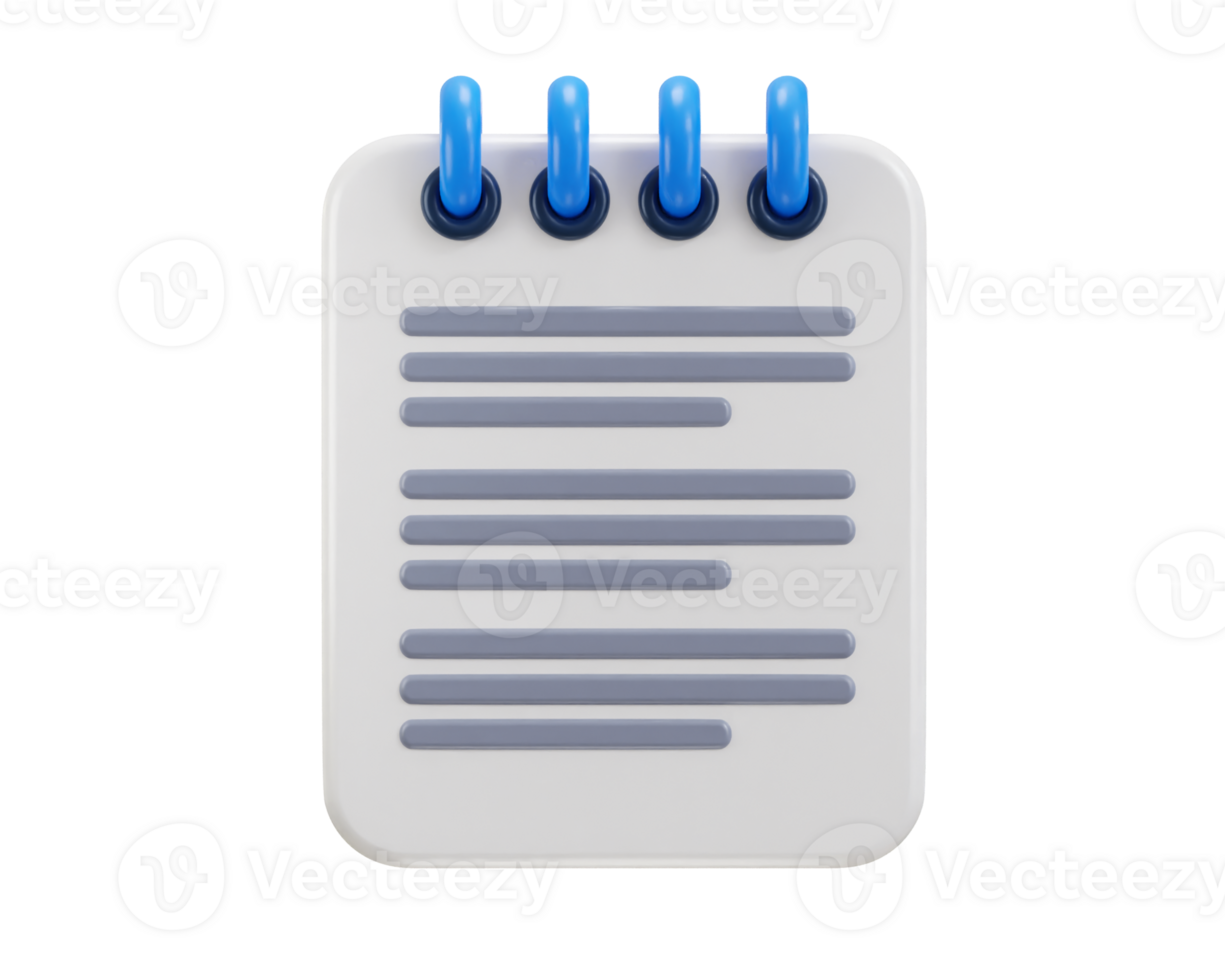 Assignment icon on clipboard, notebook, document paper board icon 3d render png