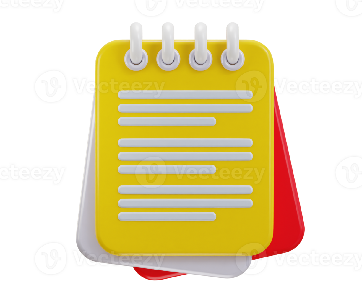 Assignment icon on clipboard, notebook, document paper board icon 3d render png
