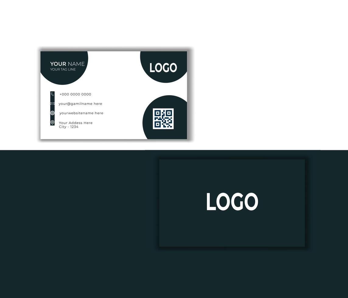 Business card design template, Clean professional business card template, vector