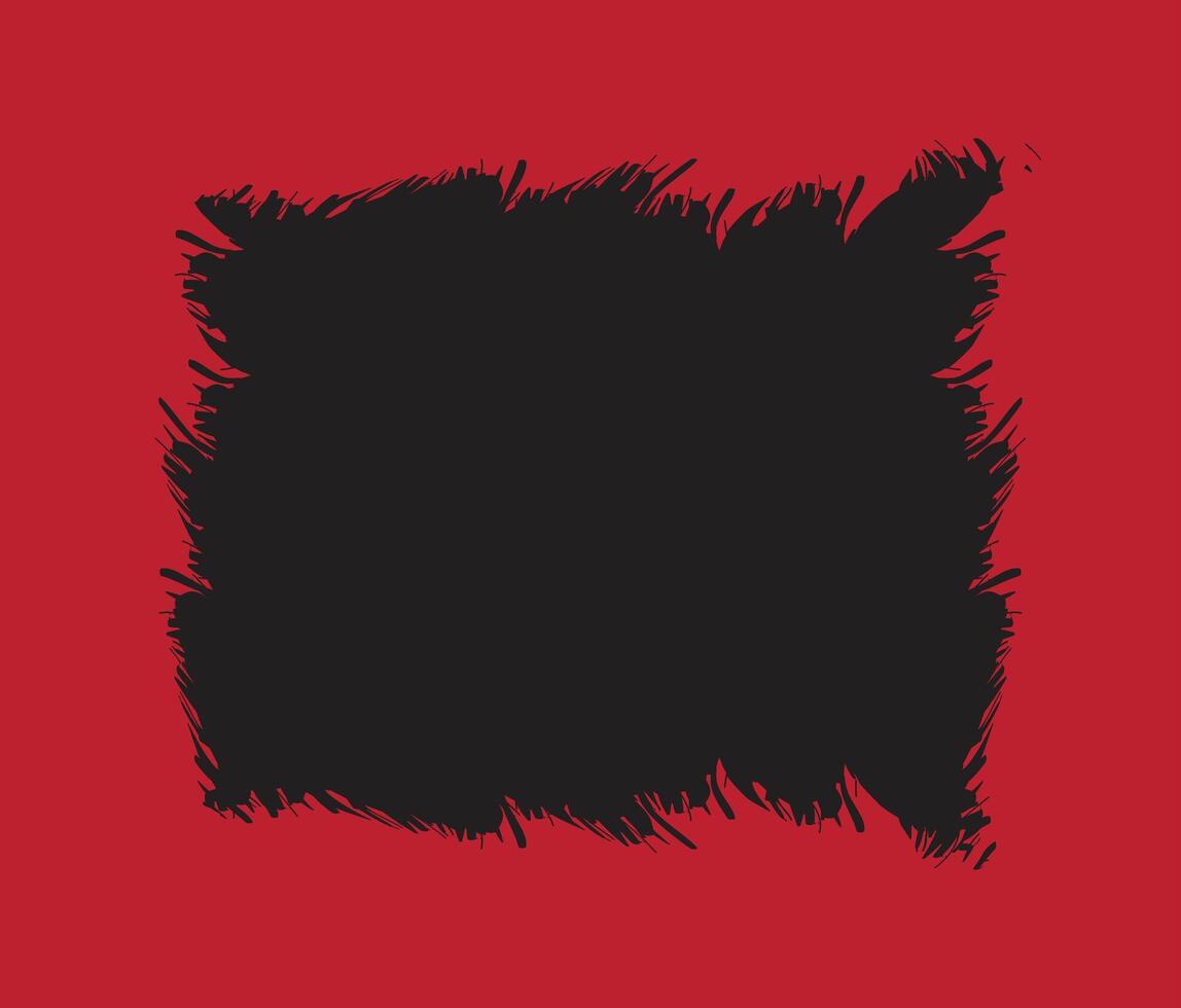 fondo de banner de trazo de pincel rojo y negro vector