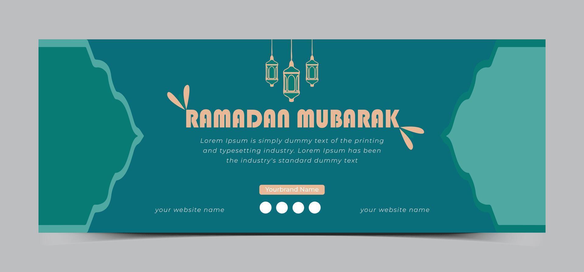 Ramadan Mubarak social media cover design template vector