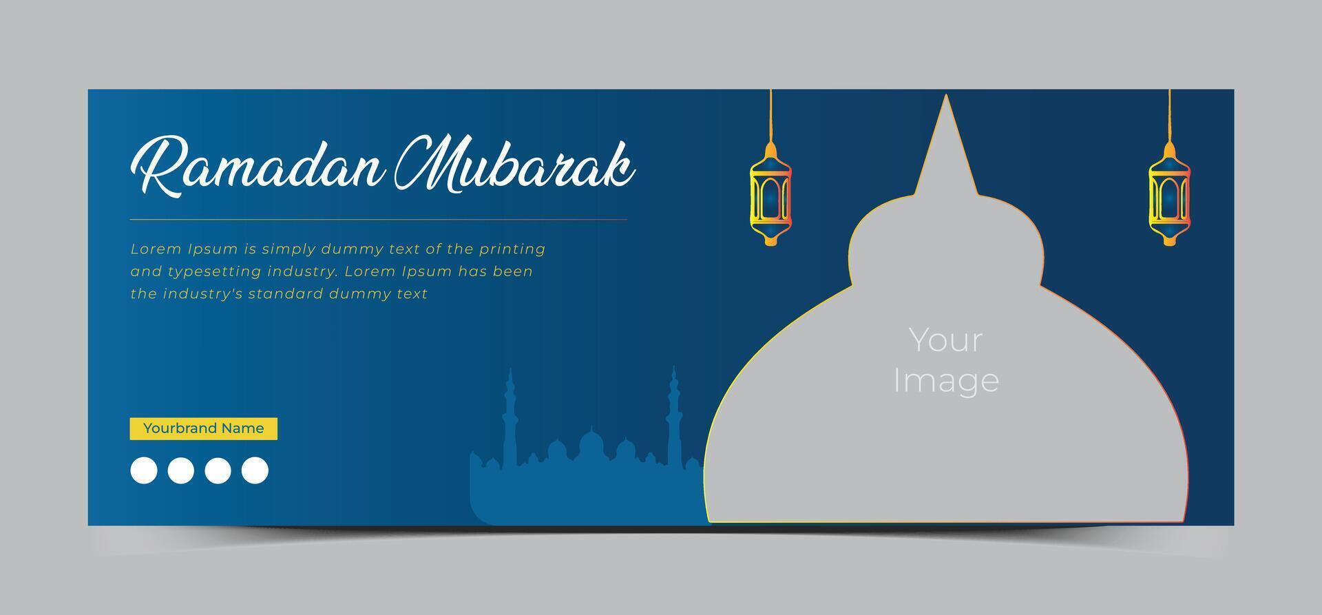 Ramadán Mubarak social medios de comunicación cubrir diseño modelo vector