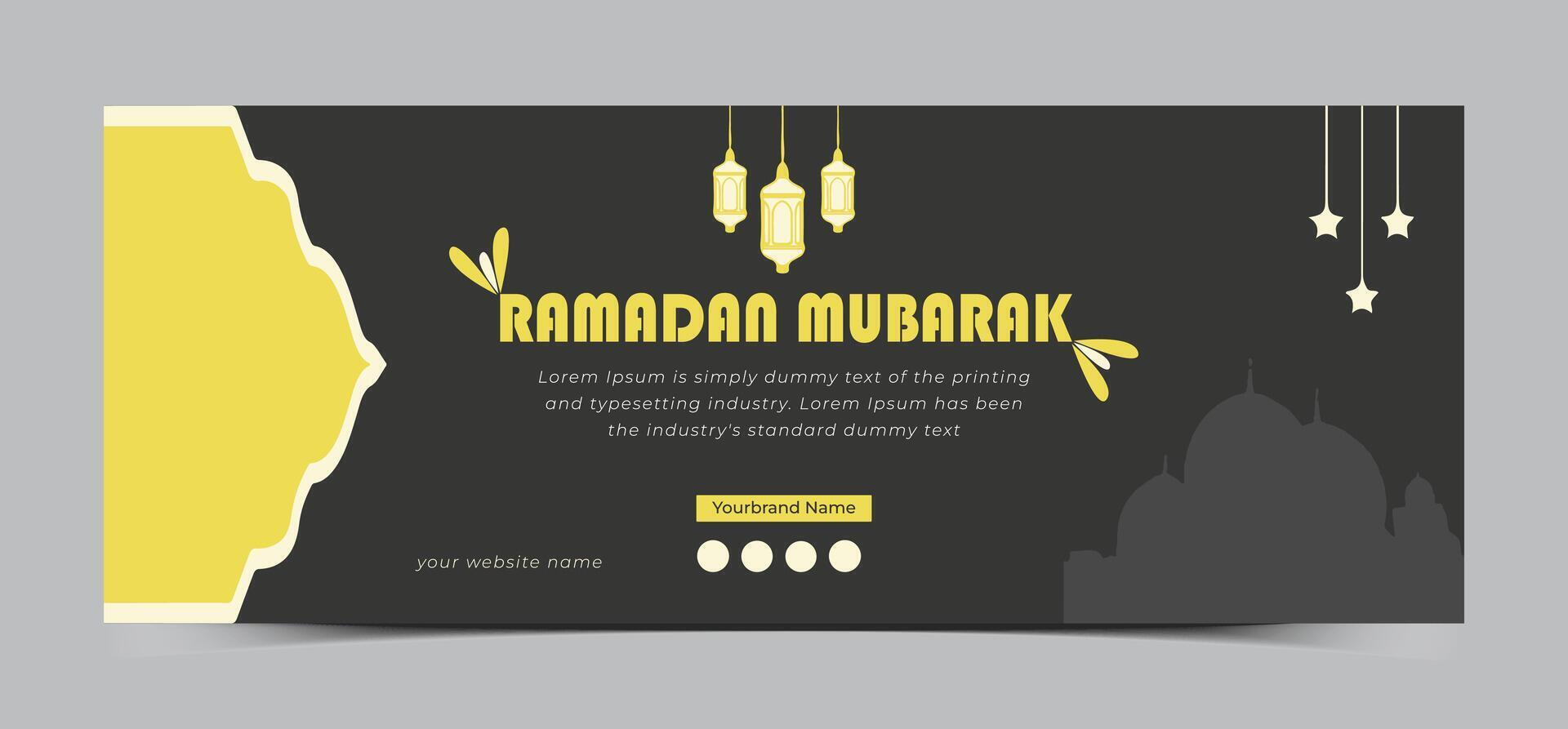 Ramadán Mubarak social medios de comunicación cubrir diseño modelo vector