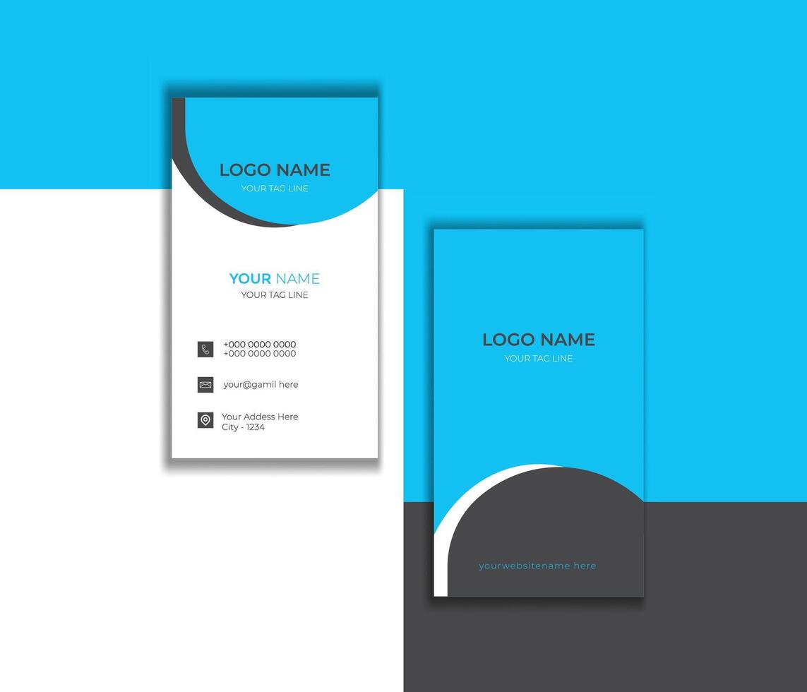 creative modern and simple vertical business card design template. vector