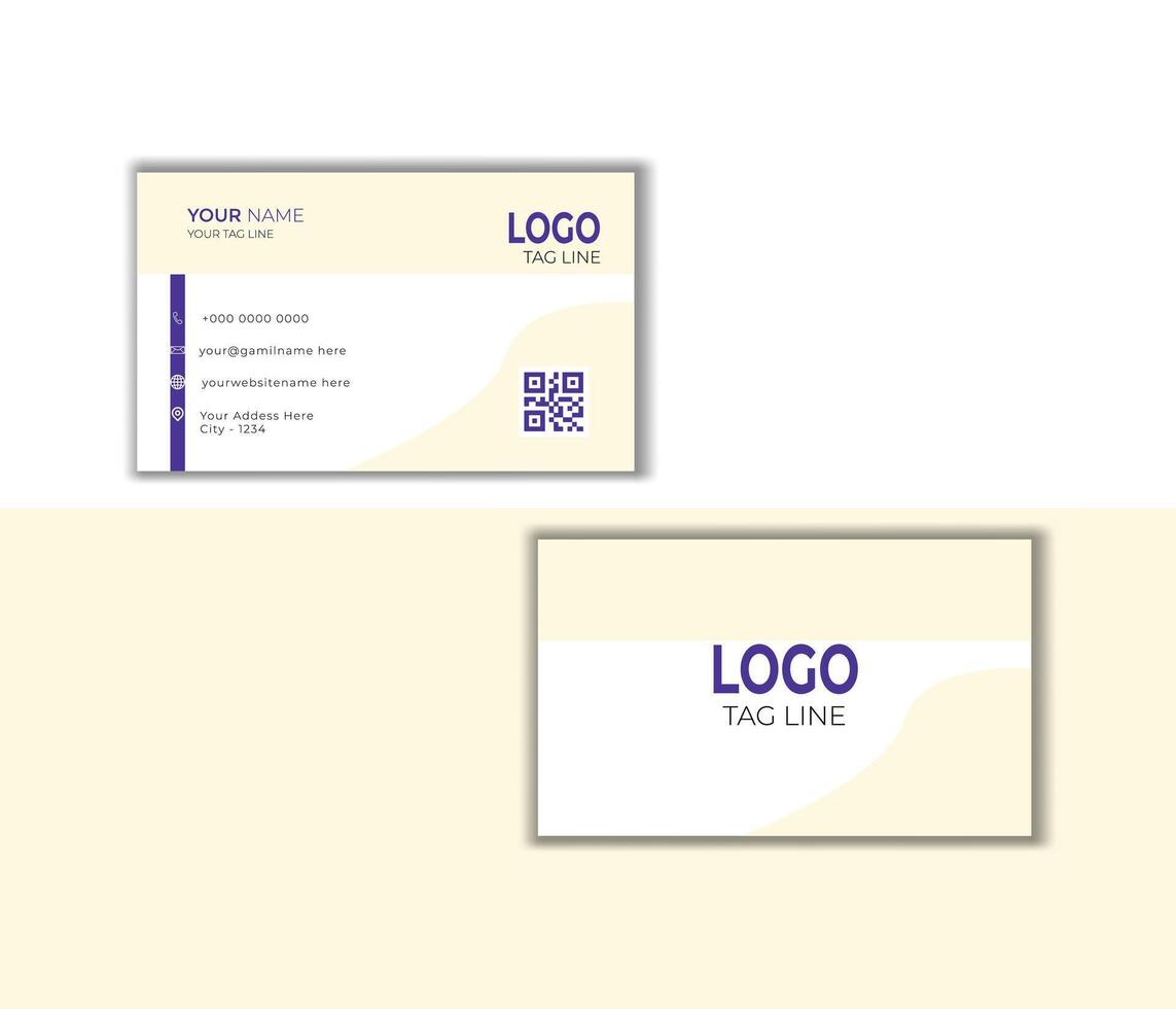 Business card design template, Clean professional business card template, vector