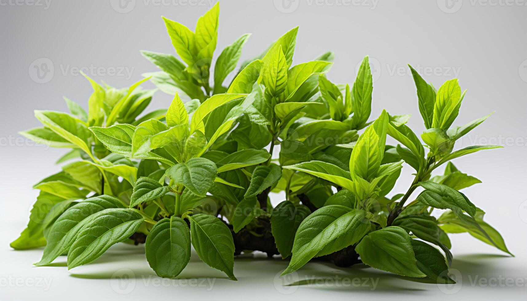 AI generated Fresh green plant growth in nature, close up of mint leaf generated by AI photo