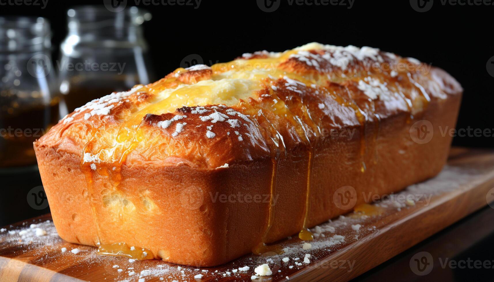 AI generated Homemade sweet pie on wooden table, ready to eat indulgence generated by AI photo