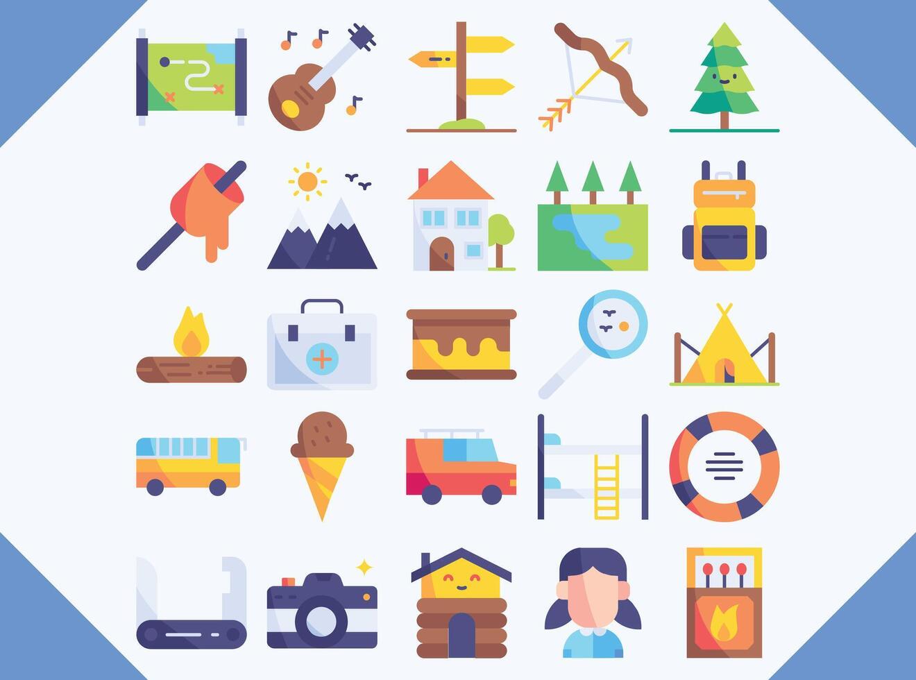 cámping plano icono diseño vector