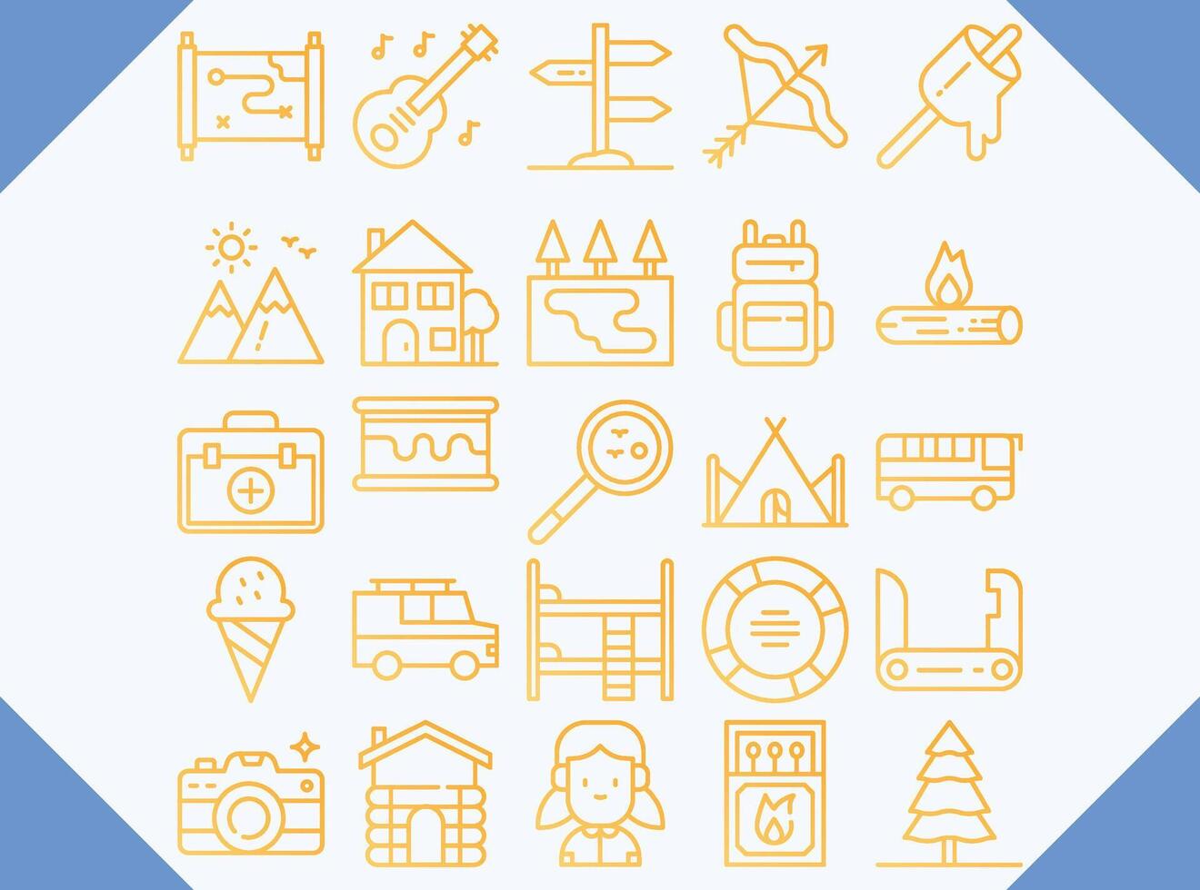 camping gradient icon design vector