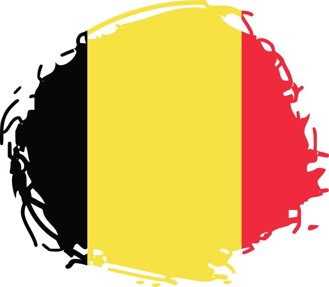 Belgian flag. Vector illustration on a white background. Brush strokes are drawn by hand. Independence Day in Belgium.