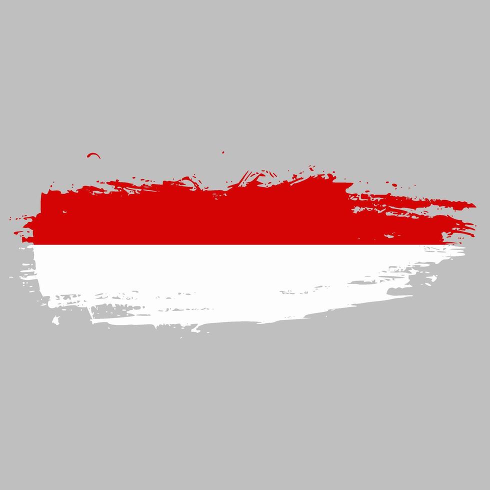 Flag of Indonesia. Vector illustration on a white background. Beautiful brush strokes. Abstract concept. Elements for design.