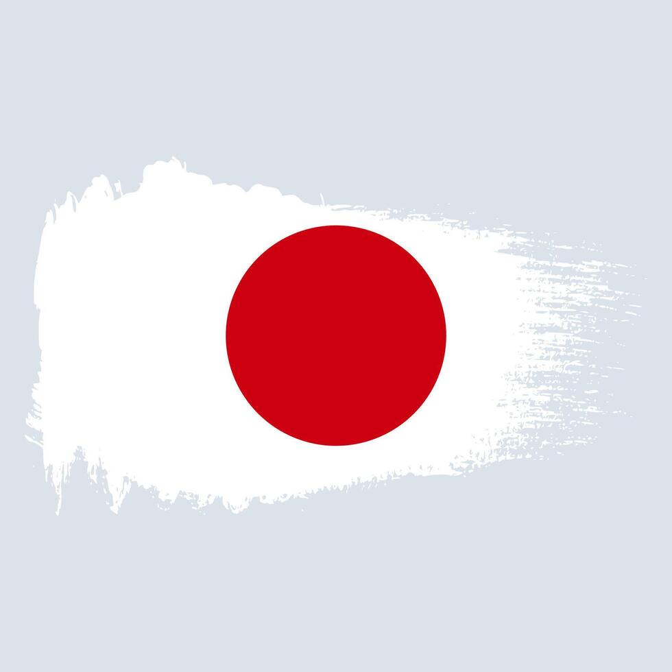 Flag of Japan, brush stroke background vector