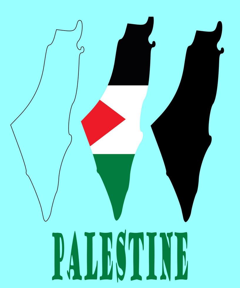 Palestine Map flag Vector illustration eps 10