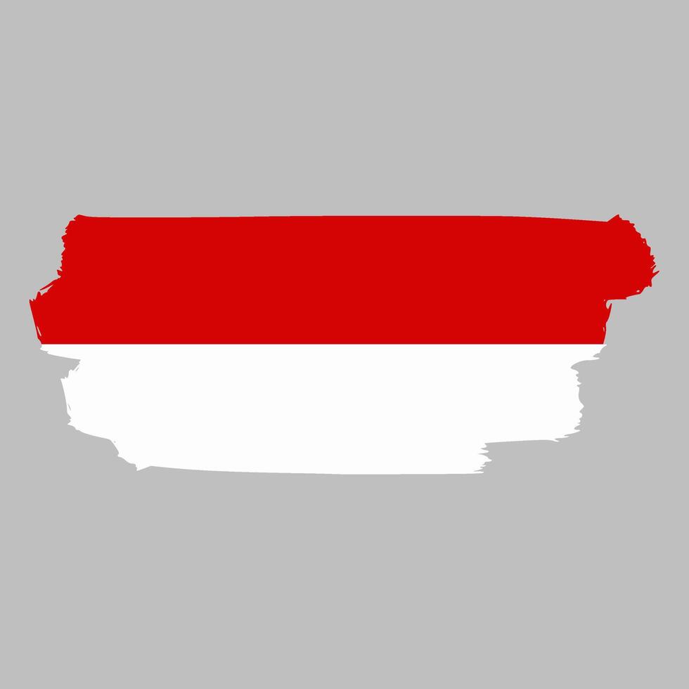 Flag of Indonesia. Vector illustration on a white background. Beautiful brush strokes. Abstract concept. Elements for design.