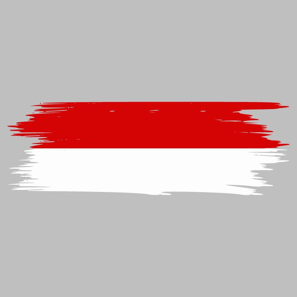 Flag of Indonesia. Vector illustration on a white background. Beautiful brush strokes. Abstract concept. Elements for design.