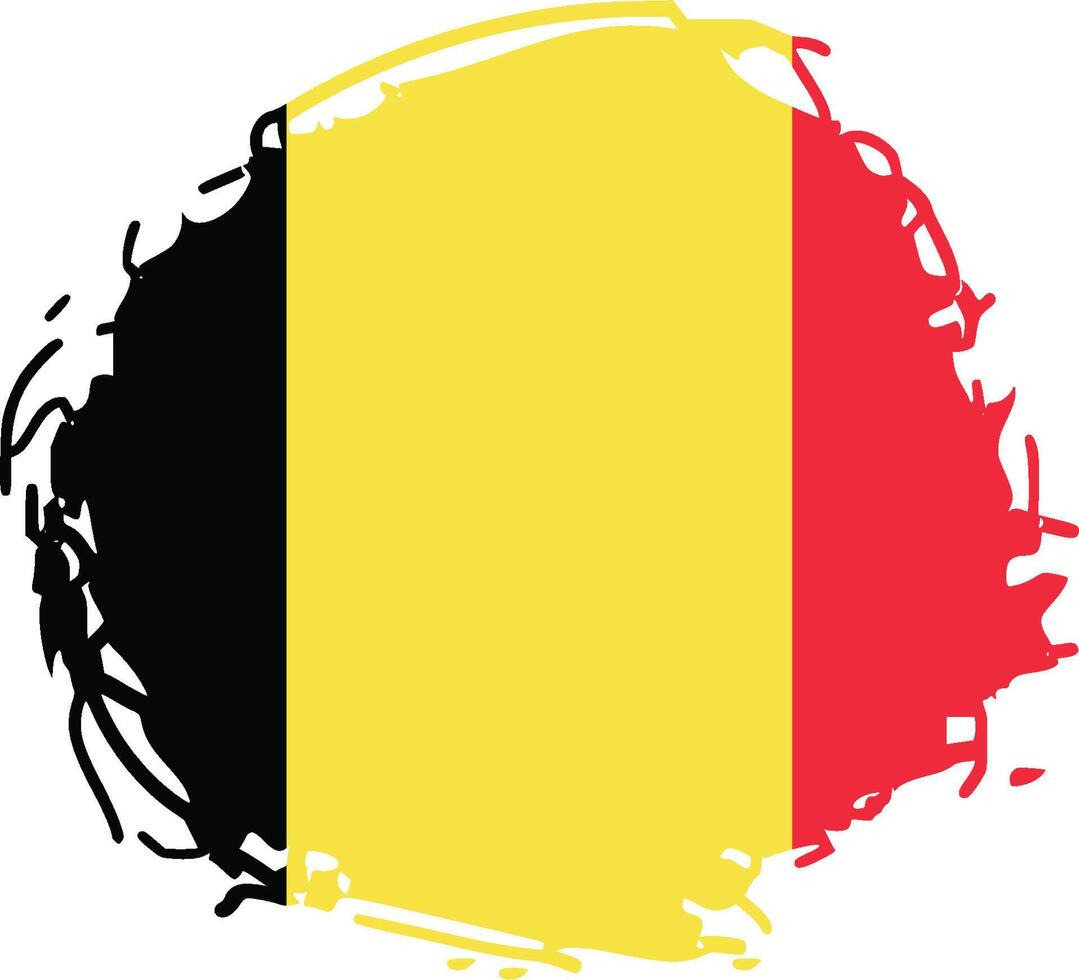 Belgian flag. Vector illustration on a white background. Brush strokes are drawn by hand. Independence Day in Belgium.