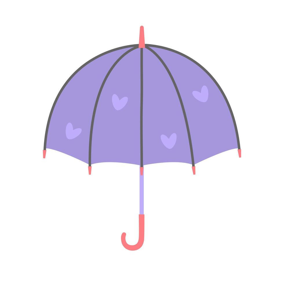 Umbrella. Cute parasol for rain, water and sun. Vector illustration isolated on white background.