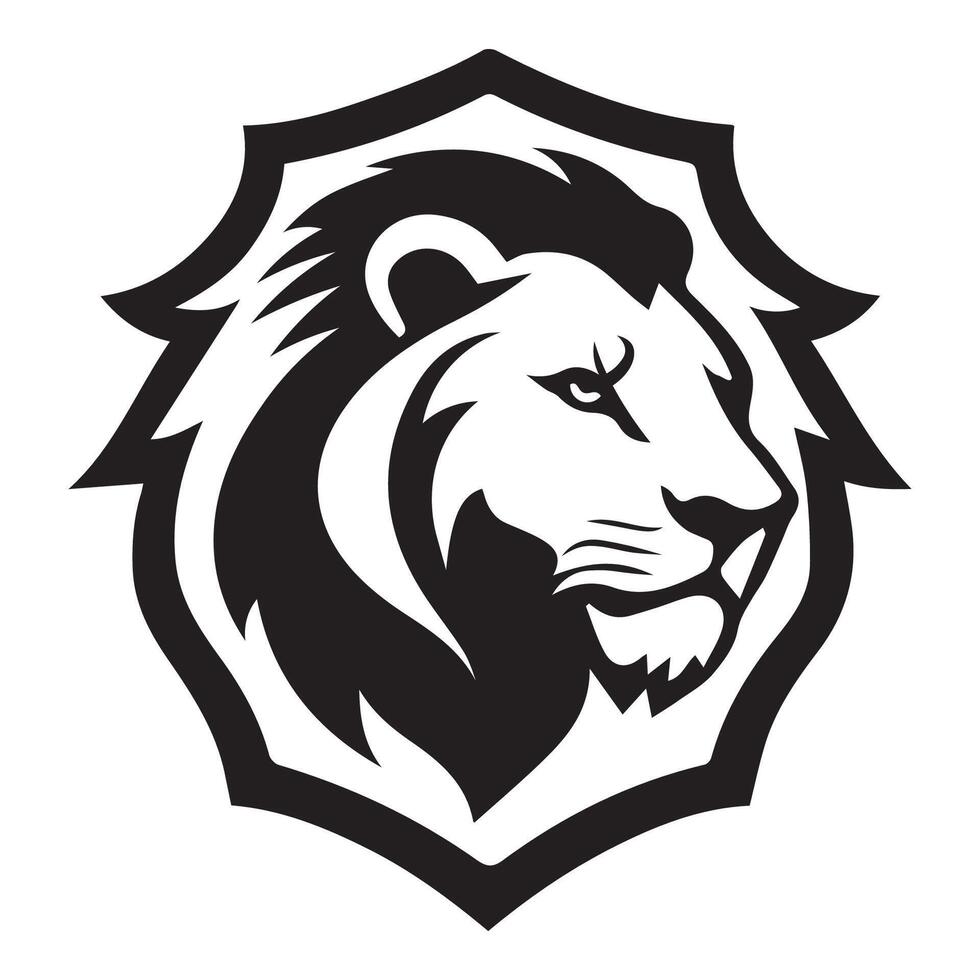 AI generated ferocious lion iconic logo vector illustration