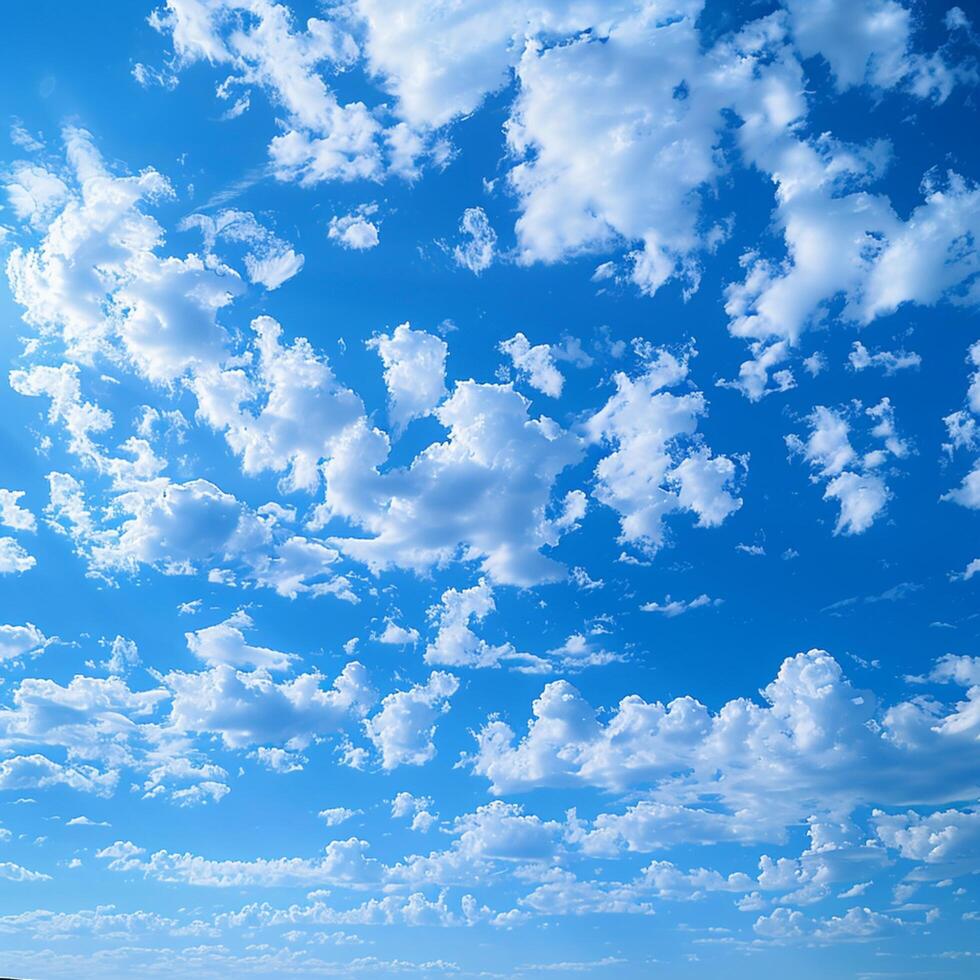 AI generated Vivid blue sky and clouds backdrop, a natural daylight panorama For Social Media Post Size photo