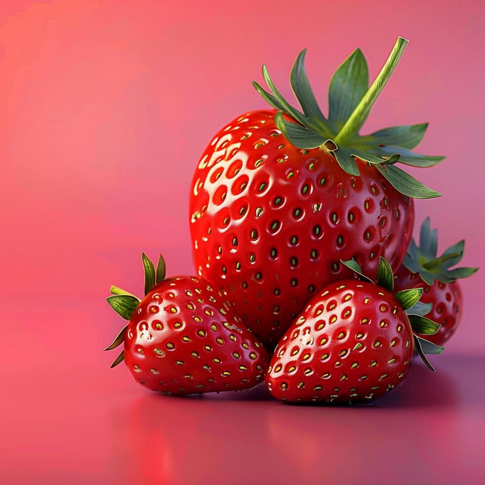 AI generated Juicy temptation Strawberry mockup and copy space on gradient background For Social Media Post Size photo